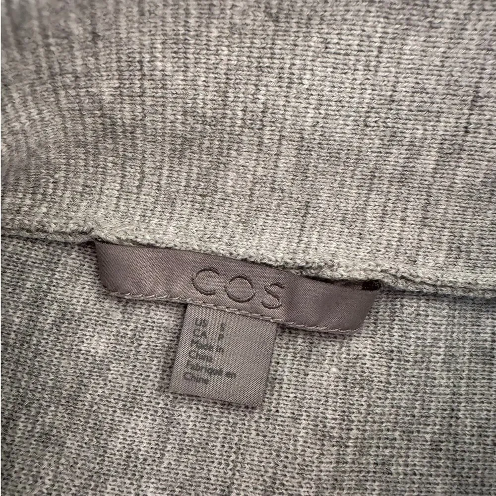 Cos Small Light Gray Turtleneck Sweater 100% Cotton - Picture 3 of 9